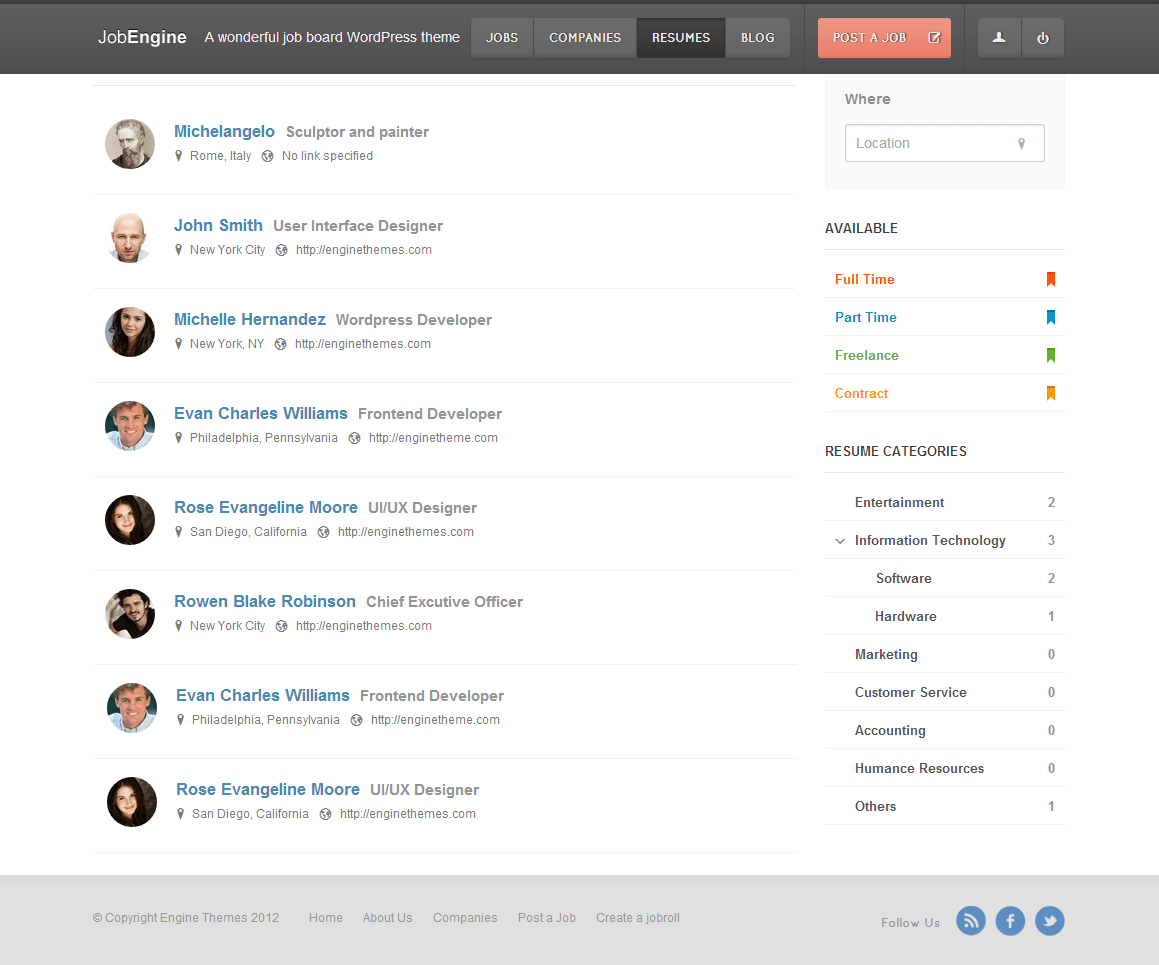 Beautiful Design - JobEngine, WordPress job board theme, job board software