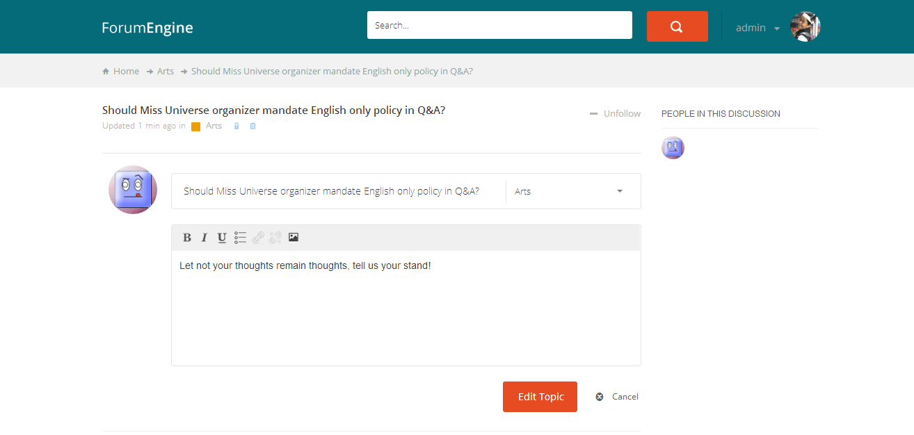 Lock Editing feature - WordPress forum theme ForumEngine Lock Editing feature - WordPress forum theme ForumEngine