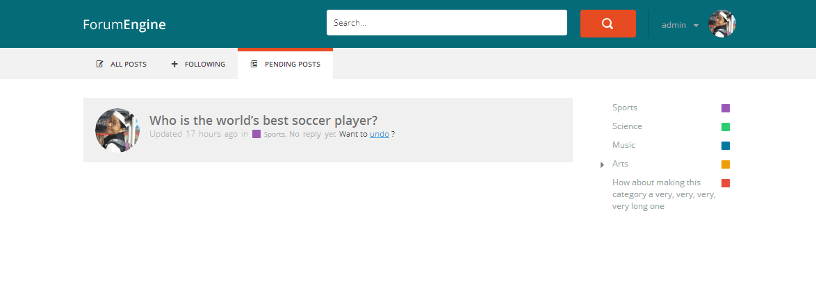 Undo action - WordPress forum theme ForumEngine Undo action - WordPress forum theme ForumEngine