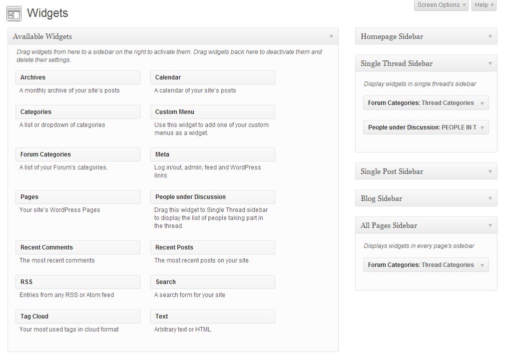 Sidebars & Widgets - WordPress Forum Theme ForumEngine Sidebars & Widgets - WordPress Forum Theme ForumEngine