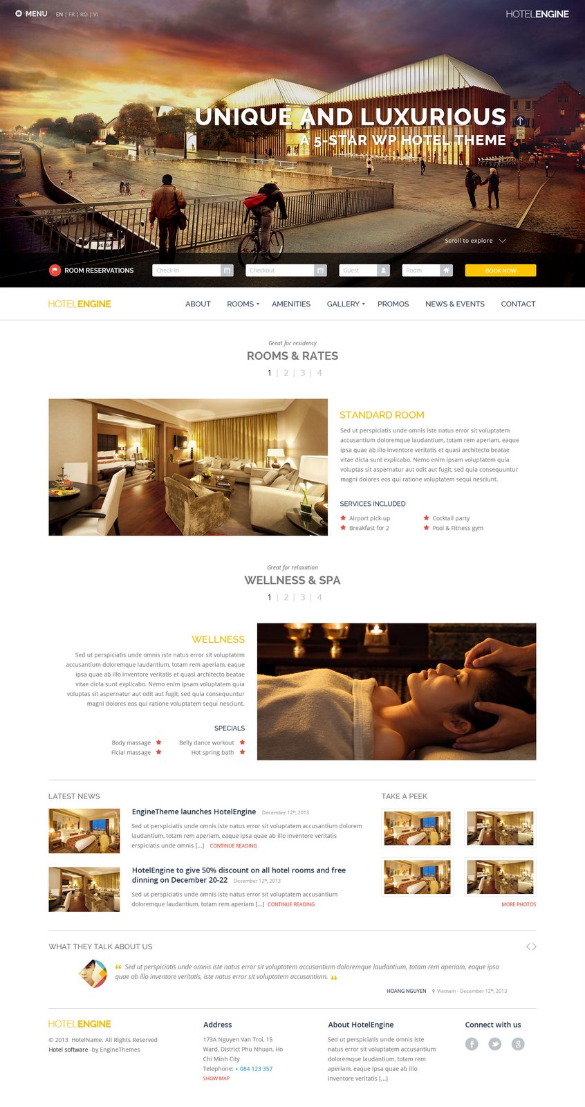 HotelEngine Classy - WordPress Hotel Theme