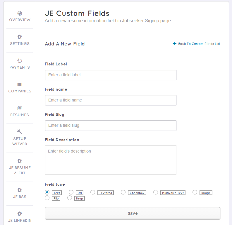 JE Custom Fields - Job Board Software, WordPress job board theme JobEngine